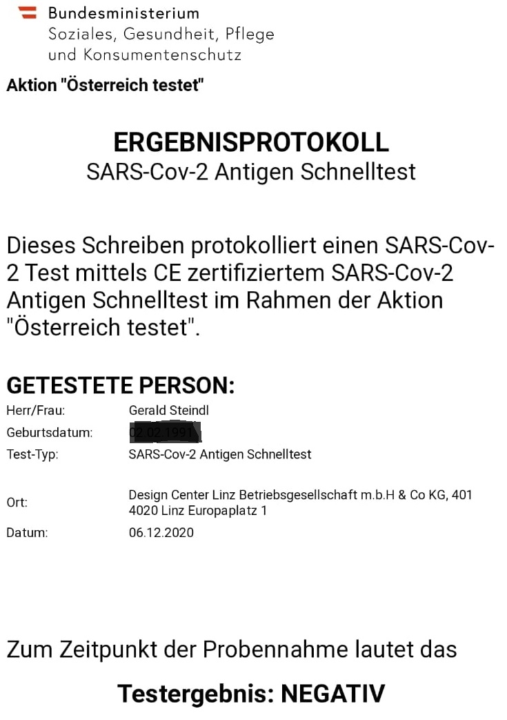 Negatives Coronatestergebnis von Lehrpersonal